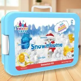 Set de joaca cu zapada artificiala in valiza si accesorii om de zapada, ZJA356608, 700g