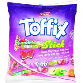 Жевательные конфеты с фруктовым соком Elvan Toffix Stick, 148 гр