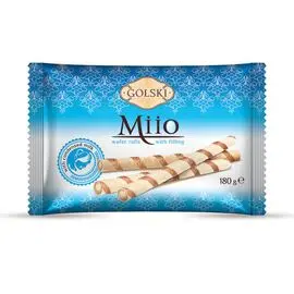 Вафельные рулетики Golski MIIO NOTTI, с начинкой из сгущенного молока, 180 г