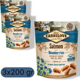 Set de recompense CARNILOVE, Pentru caini, Cu somon si afine, 200 g, 3 buc
