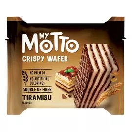 Вафли MY MOTTO Tiramisu, крем тирамису, 34 г