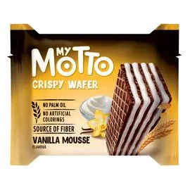 Вафли MY MOTTO Vanilla, ванильный крем, 34 г