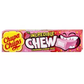 Жевательные конфеты CHUPA-CHUPS Incredible Chew, Клубника, 47 г