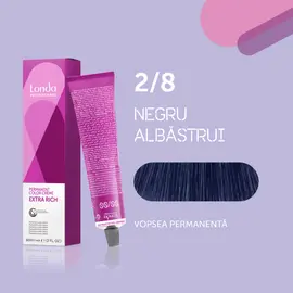 Профессиональная крем-краска для волос LONDA PROFESSIONAL Londacolor Permanent, стойкая, оттенок 2/8 сине-черный, 60 мл