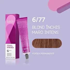 Профессиональная крем-краска для волос LONDA PROFESSIONAL Londacolor Permanent, стойкая, оттенок 6/77 темный блонд интенсивно-коричневый, 60 мл