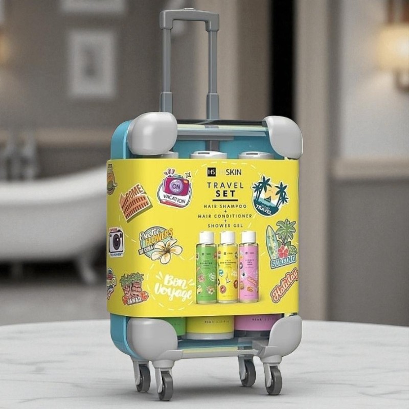 Travel set HISKIN Sampon, balsam, gel de dus, 3x95 ml cumpărare în