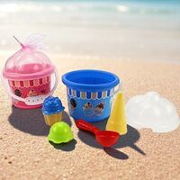 Set de jucarii pentru nisip in caldarusa, 18 cm, 8 buc