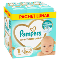 Scutece Pampers Premium Care 1, M, 156 bucăți