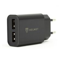 Încărcător Helmet with Cable USB to Micro-USB 2xUSB 2.4A, Black
