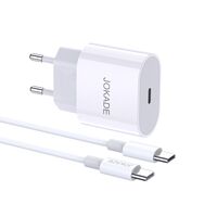 Încărcător Jokade 1*Type-C with Cable Type-C to Type-C, 25W, Max JB010, White, 2 image
