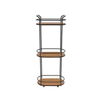 Etajeră Bamboo, 3 niveluri, ovală, 13×24.5×62.5 cm, metal, bambus, 2 image