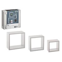 Rafturi Five "Cub", 25х25х9, 20х20х9, 15х15х9, MDF, alb, 3 buc