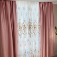 Draperii cu imprimeu TOP SHOP Royal Bloom, 5D, Roz