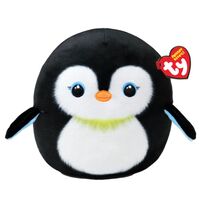 Jucărie moale TY Pinguin Neve Squishy Beanies, 25 cm