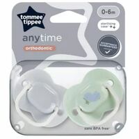 Suzeta ortodontica TOMMEE TIPPEE Anytime (0–6 luni) 2 buc
