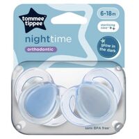 Suzeta ortodontica TOMMEE TIPPEE de noapte (6–18 luni) 2 buc