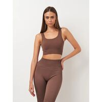Maiou fără cusături pentru femei Giulia Top Rib, gri-maro, S/M