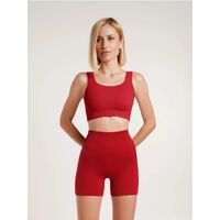 Pantaloni scurti pentru femei Giulia Shorts Rib Shape, fara cusaturi, visiniu, L/XL