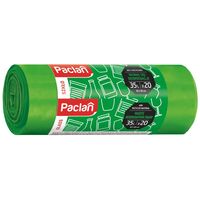 Saci de gunoi PACLAN verzi, pentru sortarea sticlei, 35 L, 20 buc