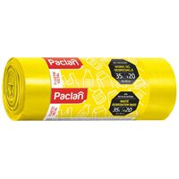 Saci de gunoi PACLAN galbeni, pentru materiale plastice si metale, 35 L, 20 buc
