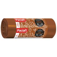 Saci de gunoi PACLAN maron, pentru materiale deseurile biodegradabile, 35 L, 20 buc