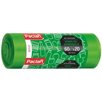 Saci de gunoi PACLAN verzi, pentru sortarea sticlei, 60 L, 20 buc