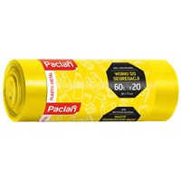 Saci de gunoi PACLAN galbeni, pentru materiale plastice si metale, 60 L, 20 buc