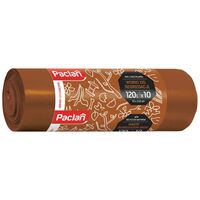 Saci de gunoi PACLAN maron, pentru materiale deseurile biodegradabile, 120 L, 10 buc