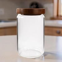 Borcan de depozitoare cu capac, din sticla, 900 ml, UJMFG-278