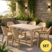 Set Masa ratan 90x150 cm (fara sticla), 1 buc + scaune Babel, 6 buc, 3 image