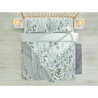 Set lenjerie de pat DORMEO Natures Flowers Greens, 140×200 cm, verde, 2 image