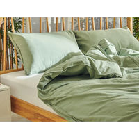 Set lenjerie de pat DORMEO Natures LinenMix Green, 200×200 cm, verde