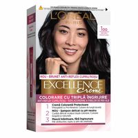 Vopsea-crema pentru par L'ORÉAL Excellence, 100 Negru Profund, 192 ml