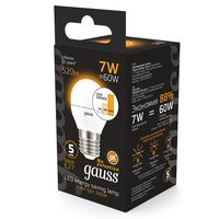 Bec GAUSS Black G45 LED 7W, E27, 3000K, 520lm, IP20, рasul de estompare, 4 image