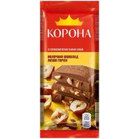Сiocolata cu lapte KORONA si alune, 85 g