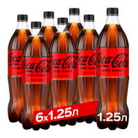 Set COCA COLA Zero Sugar, bautura carbogazoasa, fara zahar, 1.25 L х 6 buc