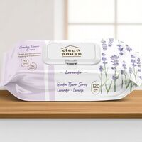 Servetele umede CLEAN HOUSE, Univessale, Cu miros de Lavanda, 120 buc