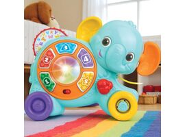 Jucarie elefant WINFUN, interactiva, cu sfoara de tras, sunete si lumini, engleza