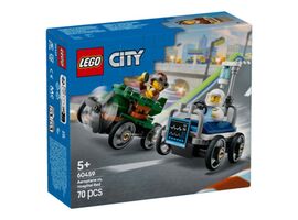 Constructor LEGO City "Mașini de curse: Avion vs Pat de spital", 70 piese, 60459