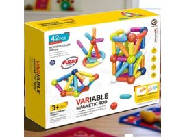 Joc educativ de constructie cu bile si bete magnetice Magnetic Blocks, ZJA344396, 42 elemente