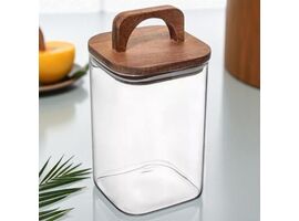 Borcan de depozitoare, cu capac, sticla, 750 ml