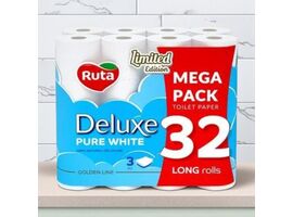 Hartie igienica RUTA Pure White Deluxe, 3 straturi, 32 role