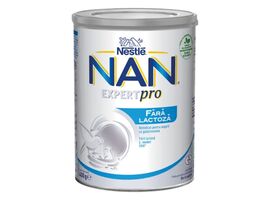 Formula de lapte NAN fara lactoza, pentru bebelusi de la nastere, 400 g