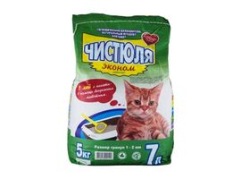 Asternut igienic ЧИСТЮЛЯ Econom pentru pisici 1 - 2 mm, 5 kg