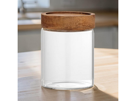 Borcan de depozitoare cu capac, din sticla, 600 ml, UJMFG-277