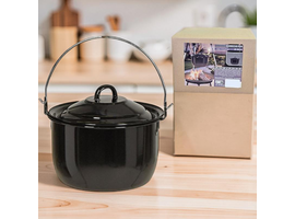 Oală Ambiance, Emailată, 20 cm, 3.3 L, Cu capac și mâner pentru suspendare