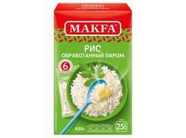 Orez slefuit MAKFA cu bob lung, prelucrat cu aburi, 400 g