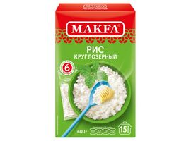 Orez slefuit MAKFA cu bob rotund, 400 g
