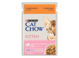 Корм влажный для кошек CAT CHOW Kitten (индейка, кабачок), 85 гр