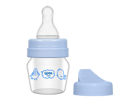 Biberon de sticla cu tetina WEEBABY si adaptor cana, 30 ml